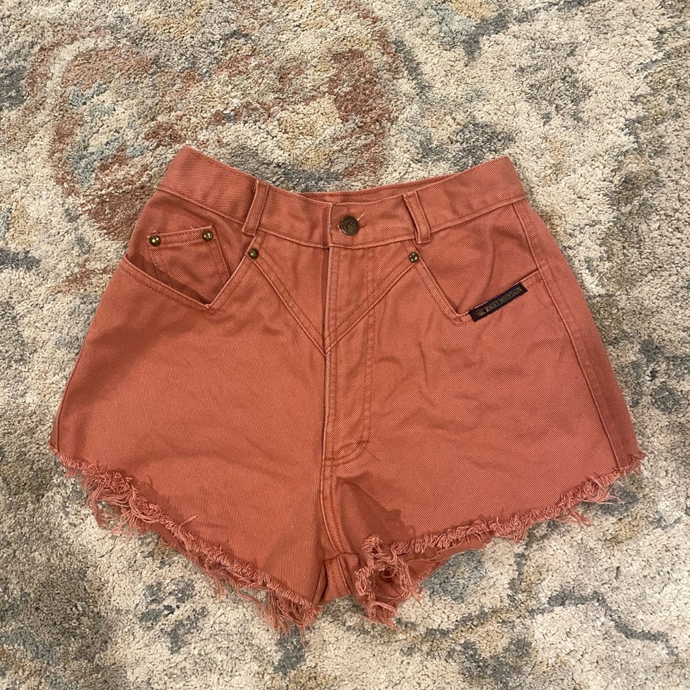 Classic Rust Rocky Mountain frayed Jean shorts